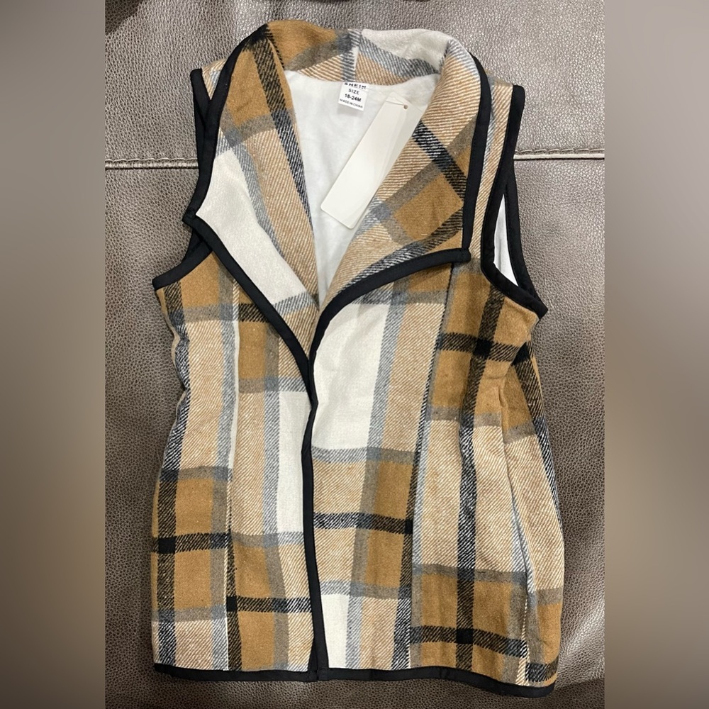 NWT SHEIN Plaid Vest